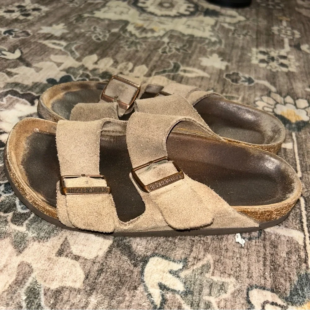 Birkenstock Beige Suede Sandals - Picture 3 of 7